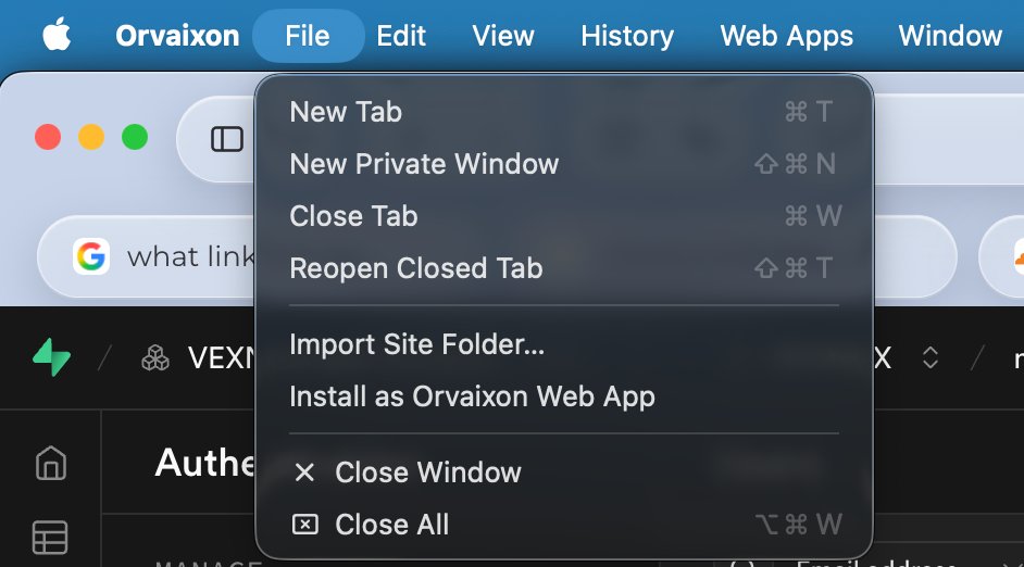 Install as Orvaixon Web App